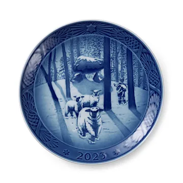 Royal Copenhagen Collectibles juletallerken 2023 - Juletid i skoven Ø18 cm - Royal Copenhagen