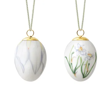 Royal Copenhagen påskeæg 2022 6 cm 2 dele - Poetens påskelilje knop & blad - Royal Copenhagen