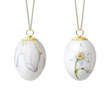 Royal Copenhagen påskeæg 2022 6 cm 2 dele - Poetens påskelilje knop & blad - Royal Copenhagen