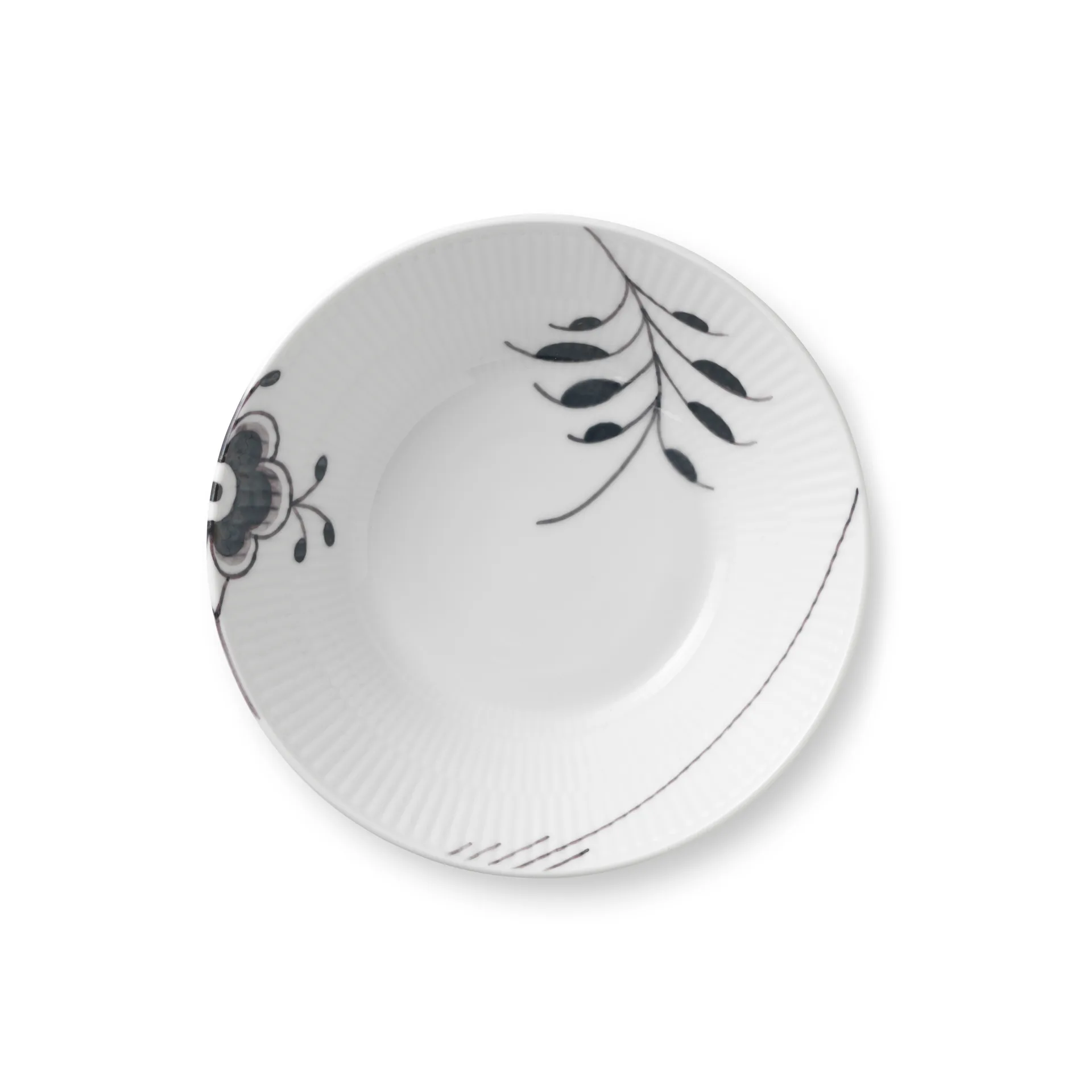 Sort Mega Riflet dyb tallerken, Ø 17 cm Royal Copenhagen