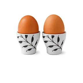 Sort Mega Riflet æggebæger 2 stk, 4,8 cm Royal Copenhagen