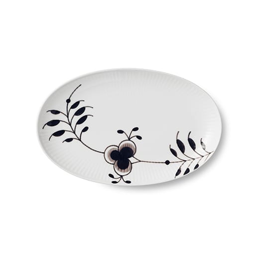 Sort Mega Riflet ovalt fad - 23 cm - Royal Copenhagen