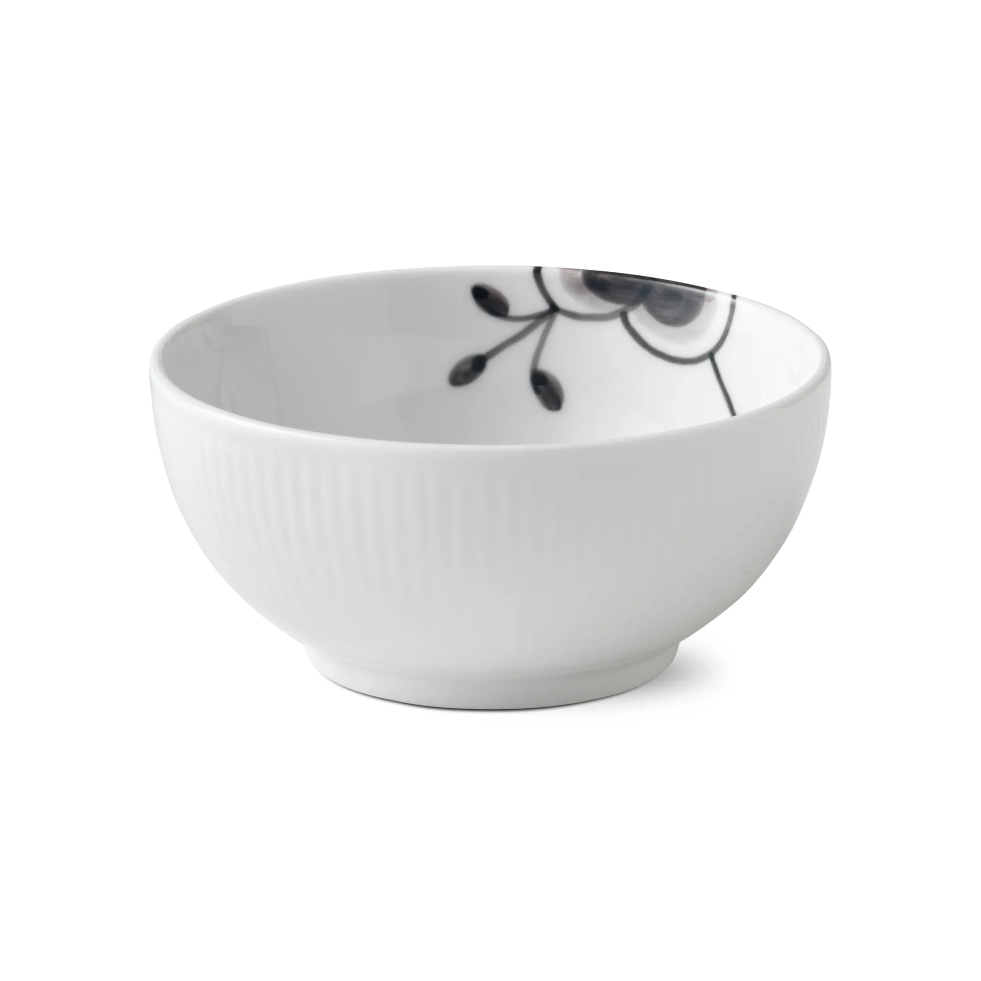 Sort Mega Riflet skål, Ø 13 cm Royal Copenhagen