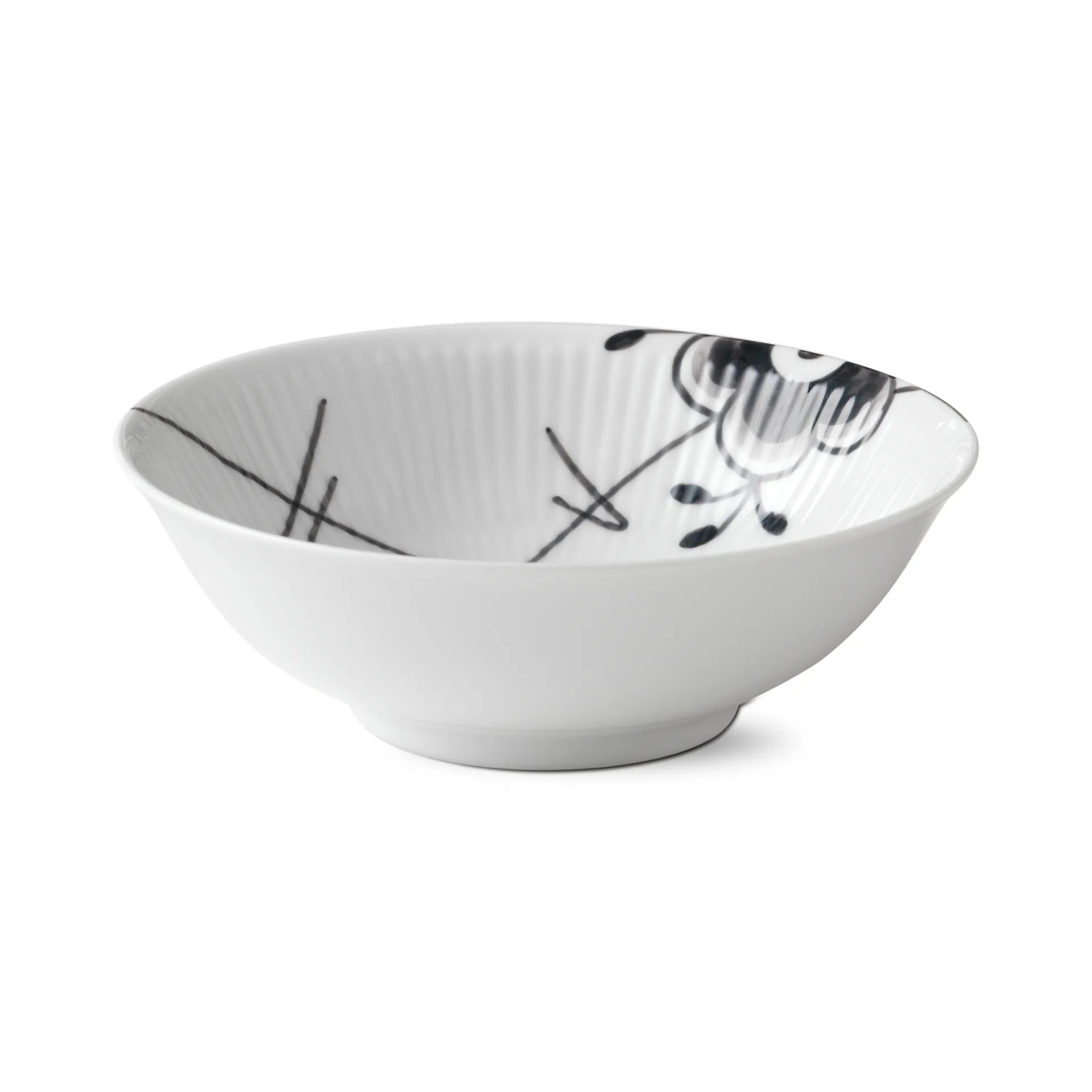 Sort Mega Riflet skål, Ø 16 cm Royal Copenhagen