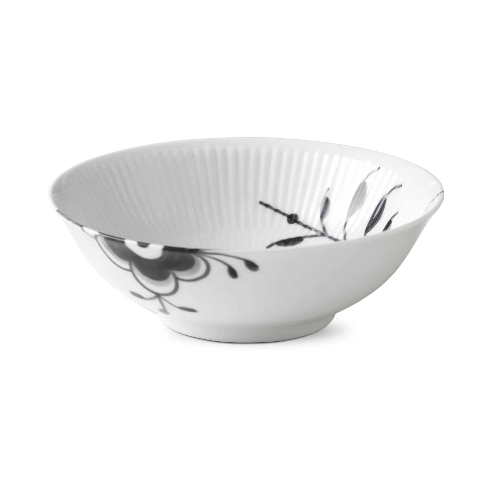 Sort Mega Riflet skål, Ø 16 cm Royal Copenhagen