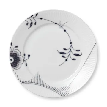 Sort Mega Riflet tallerken 2 - Ø 22 cm - Royal Copenhagen