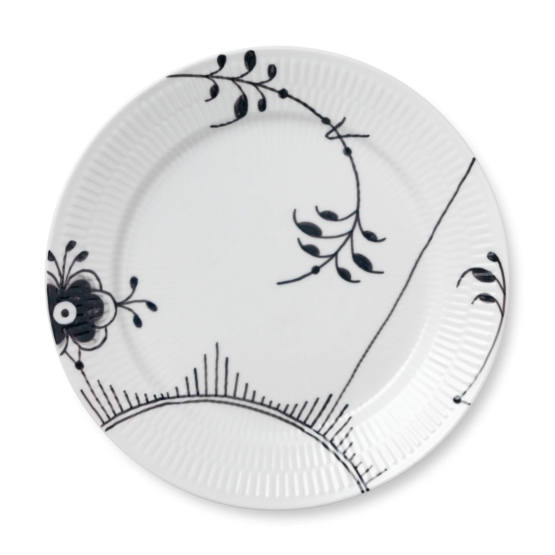 Sort Mega Riflet tallerken 2, Ø 27 cm Royal Copenhagen