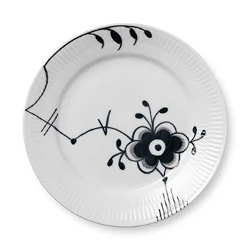 Sort Mega Riflet tallerken 6, Ø 19 cm Royal Copenhagen