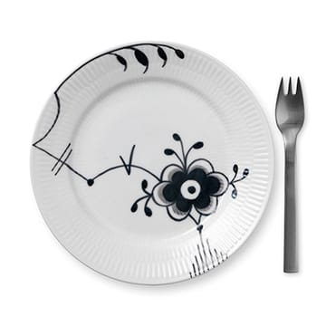 Sort Mega Riflet tallerken 6 - Ø 19 cm - Royal Copenhagen