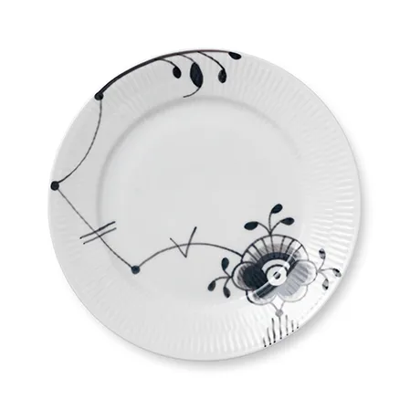 Sort Mega Riflet tallerken 6, Ø 22 cm Royal Copenhagen