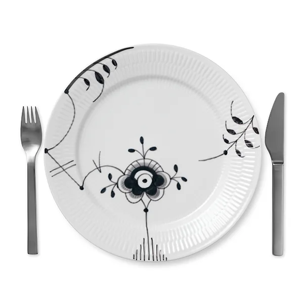 Sort Mega Riflet tallerken 6, Ø 27 cm Royal Copenhagen