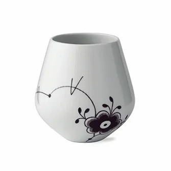 Sort Mega Riflet vase, 15 cm Royal Copenhagen