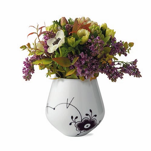 Sort Mega Riflet vase, 15 cm Royal Copenhagen