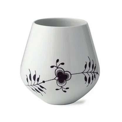 Sort Mega Riflet vase, 20,5 cm Royal Copenhagen