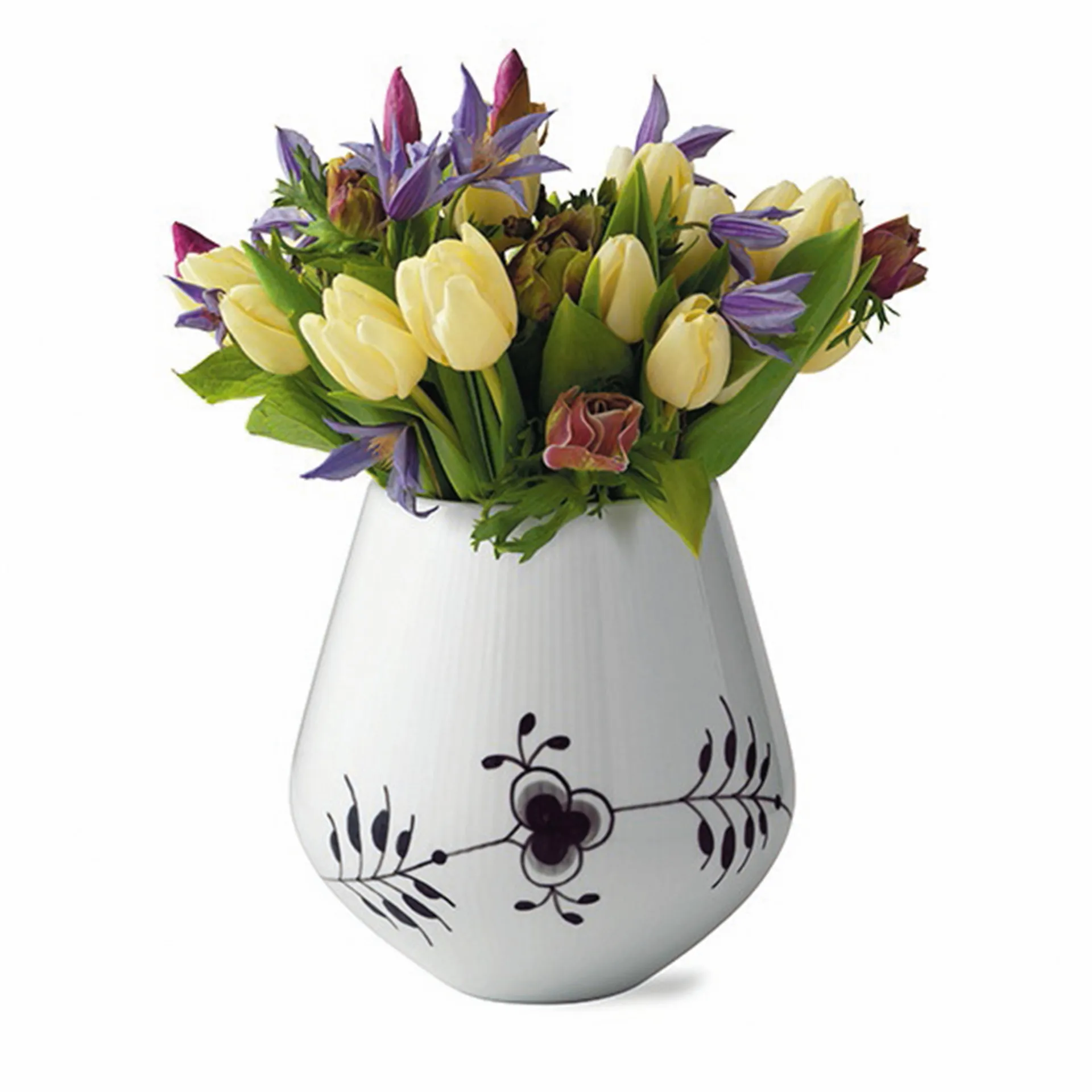 Sort Mega Riflet vase, 20,5 cm Royal Copenhagen