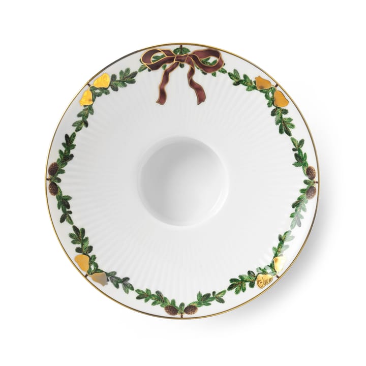 Star Fluted Christmas fyrfadsstage Ø15,5 cm, Hvid Royal Copenhagen