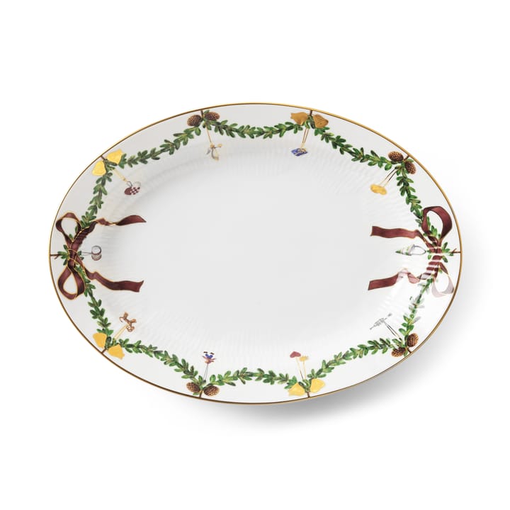 Star Fluted Christmas ovalt fad, 25,4x34,5 cm Royal Copenhagen