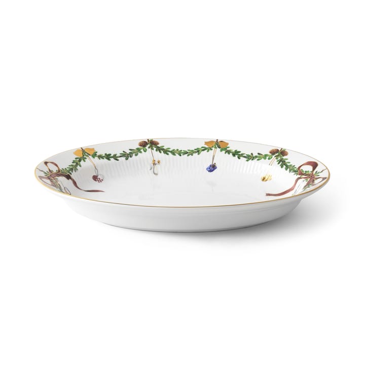 Star Fluted Christmas ovalt fad, 25,4x34,5 cm Royal Copenhagen