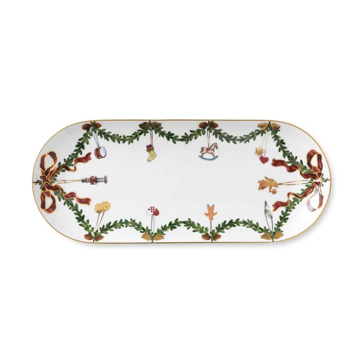 Stjerne Riflet Jul fad, ovalt - Ø 39 cm - Royal Copenhagen