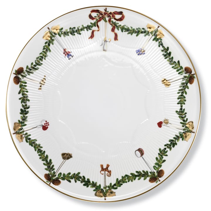 Stjerne Riflet Jul kagefad - 32 cm - Royal Copenhagen