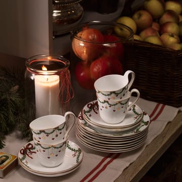 Stjerne Riflet Jul kop og underkop - 24 cl-højt håndtag - Royal Copenhagen