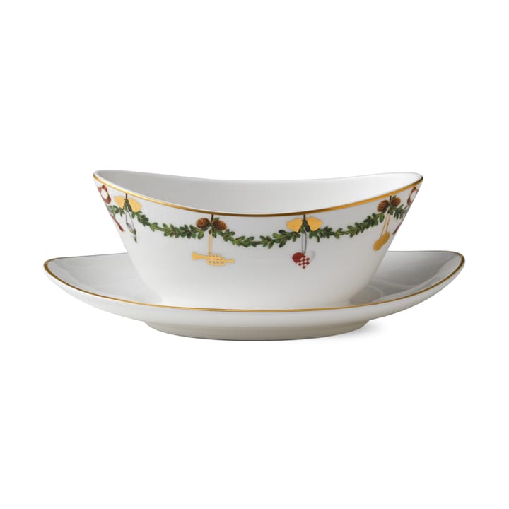 Stjerne Riflet Jul sauceskål med fad - 43 cl - Royal Copenhagen