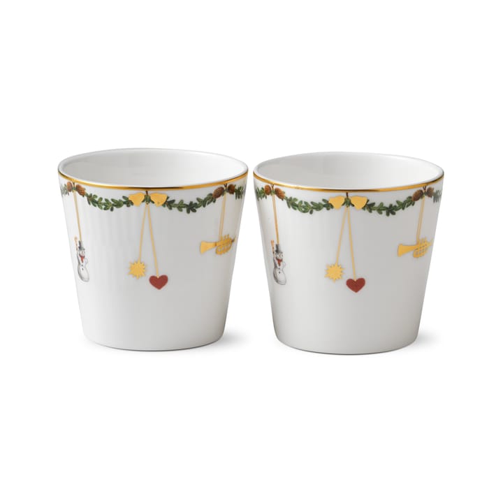 Stjerne Riflet Jul serveringskop 2 stk, 30 cl Royal Copenhagen