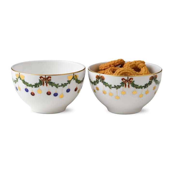 Stjerne Riflet Jul skål 2 stk, 30 cl Royal Copenhagen