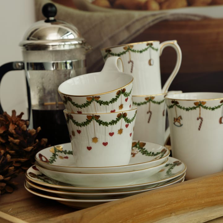 Stjerne Riflet Jul tallerken, Ø 19 cm Royal Copenhagen
