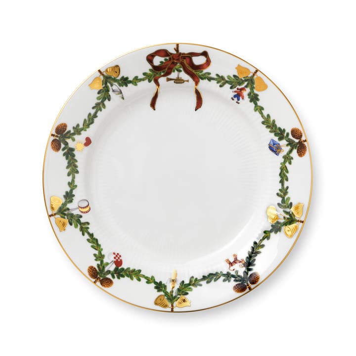 Stjerne Riflet Jul tallerken - Ø 22 cm - Royal Copenhagen