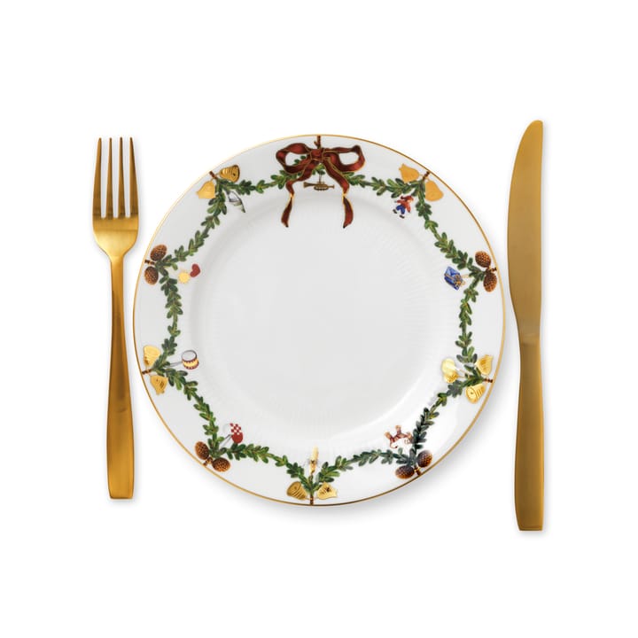 Stjerne Riflet Jul tallerken, Ø 22 cm Royal Copenhagen
