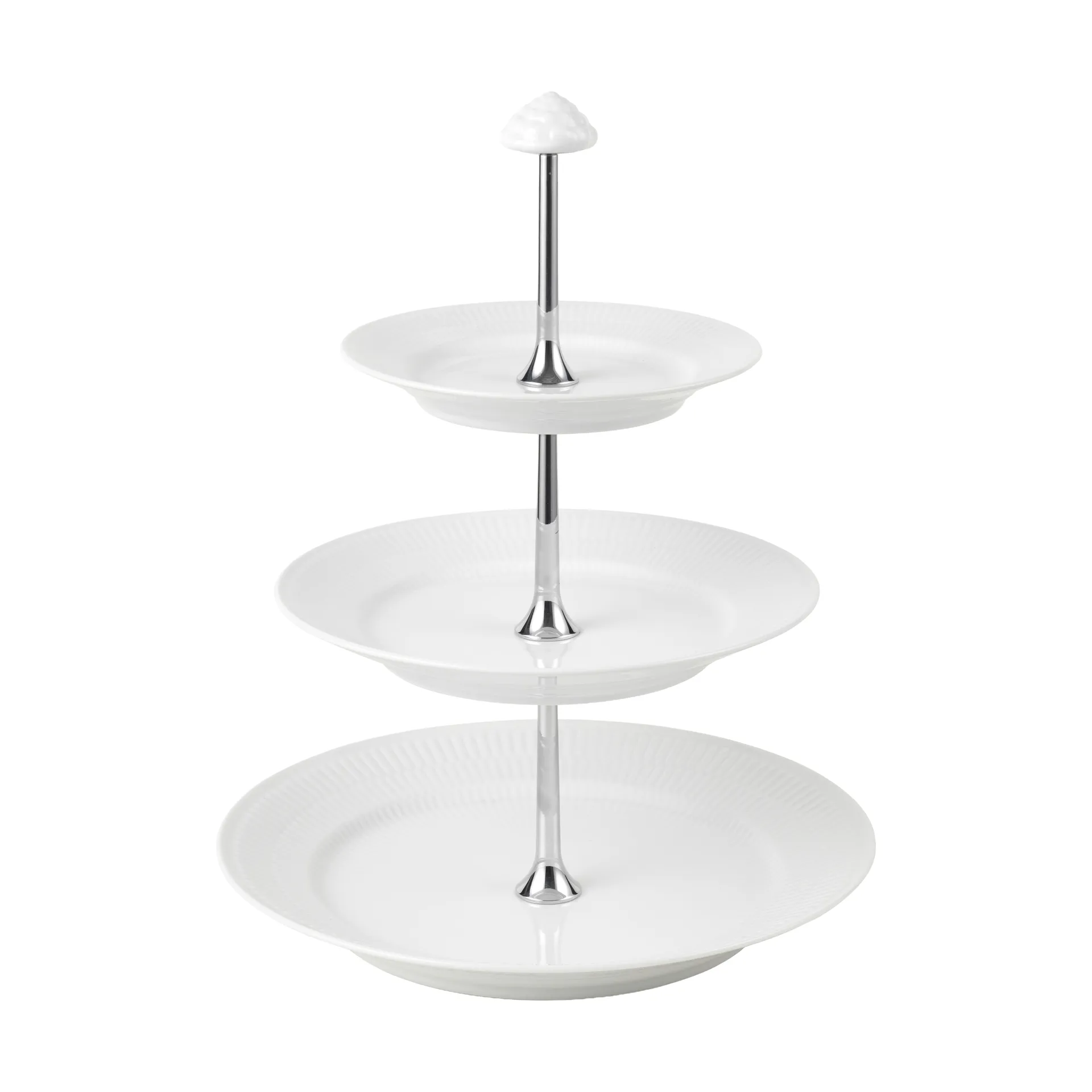 White Fluted fad med 3 niveauer, White Royal Copenhagen