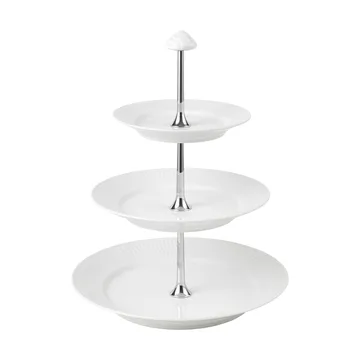 White Fluted fad med 3 niveauer - White - Royal Copenhagen