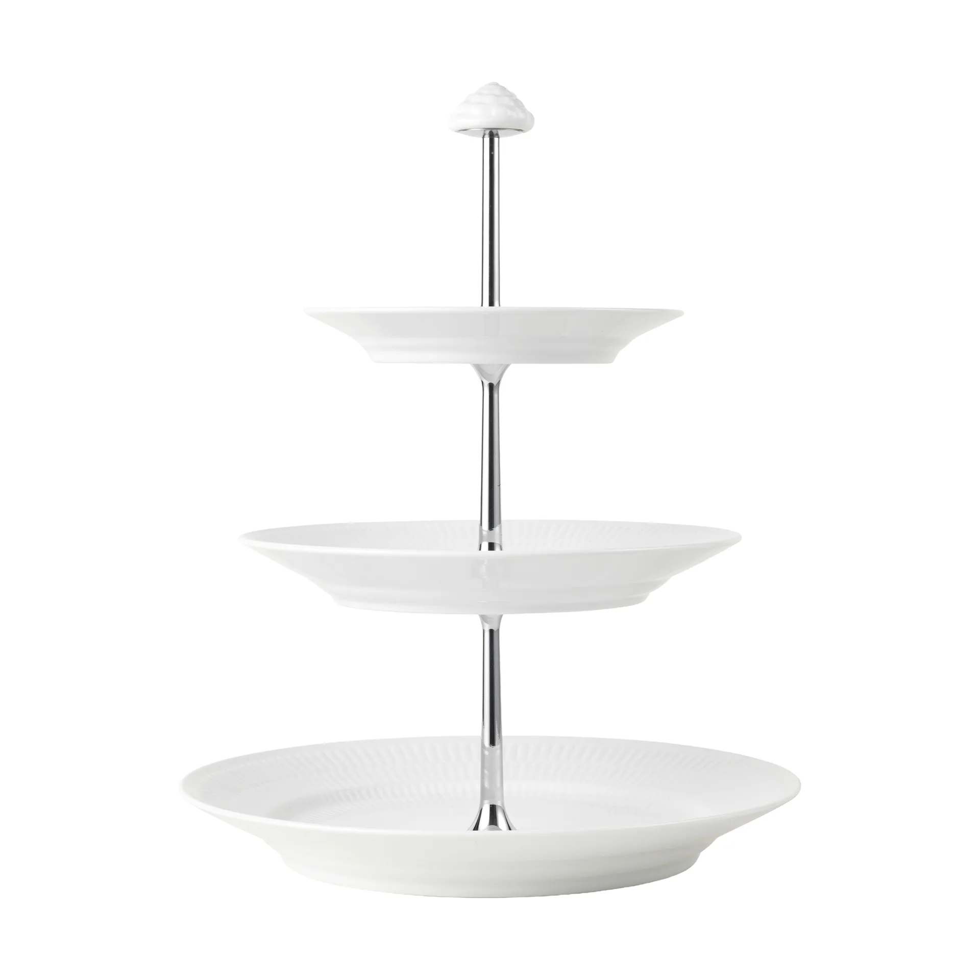 White Fluted fad med 3 niveauer, White Royal Copenhagen