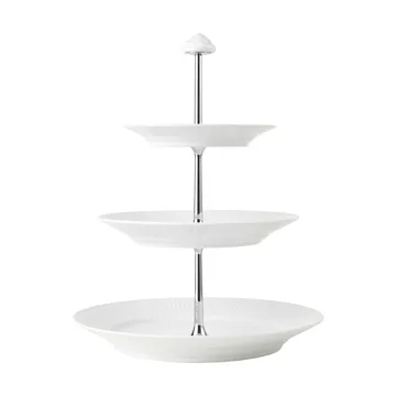 White Fluted fad med 3 niveauer - White - Royal Copenhagen