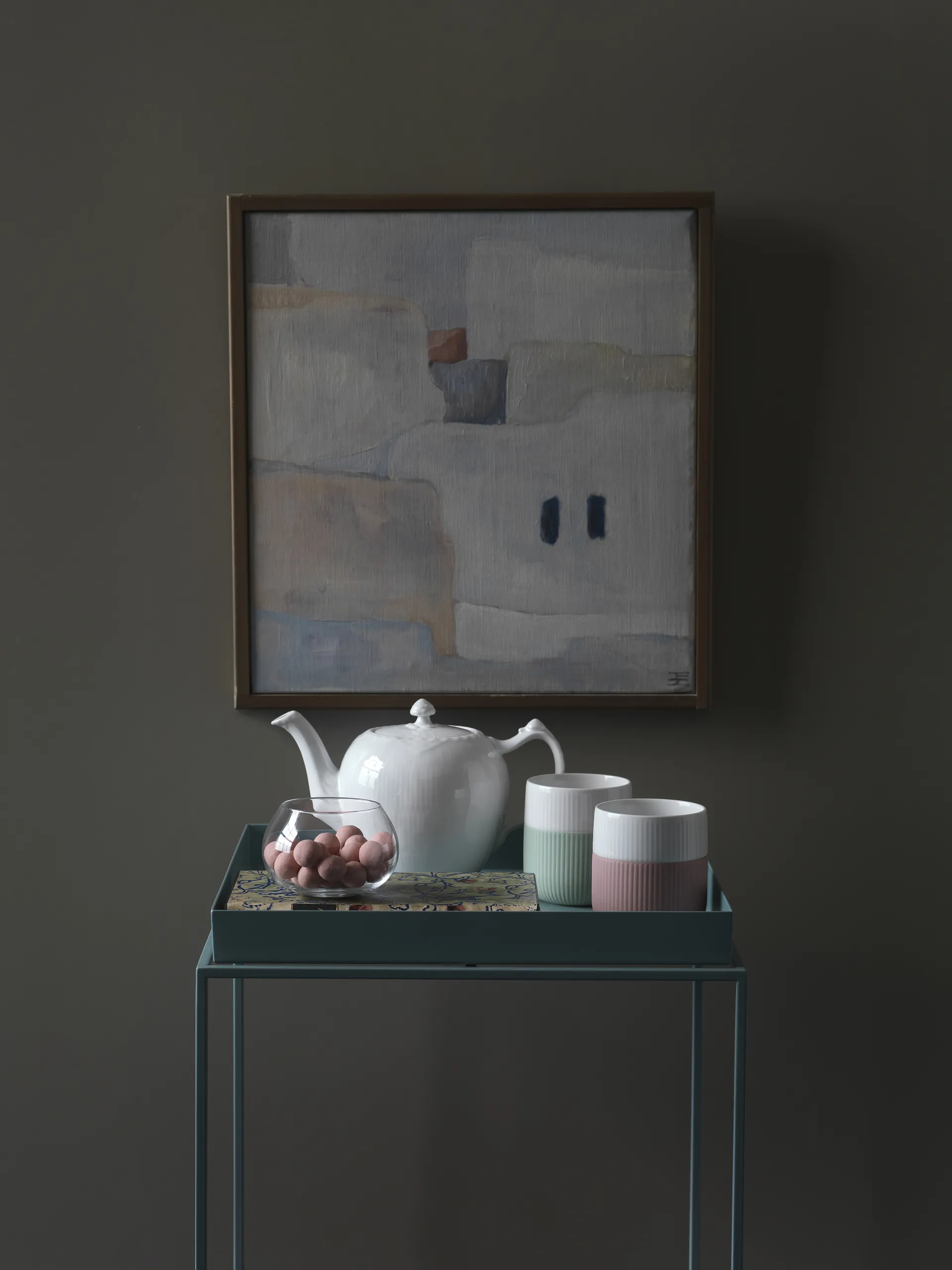 White Fluted Half Lace tekande, 1 L Royal Copenhagen