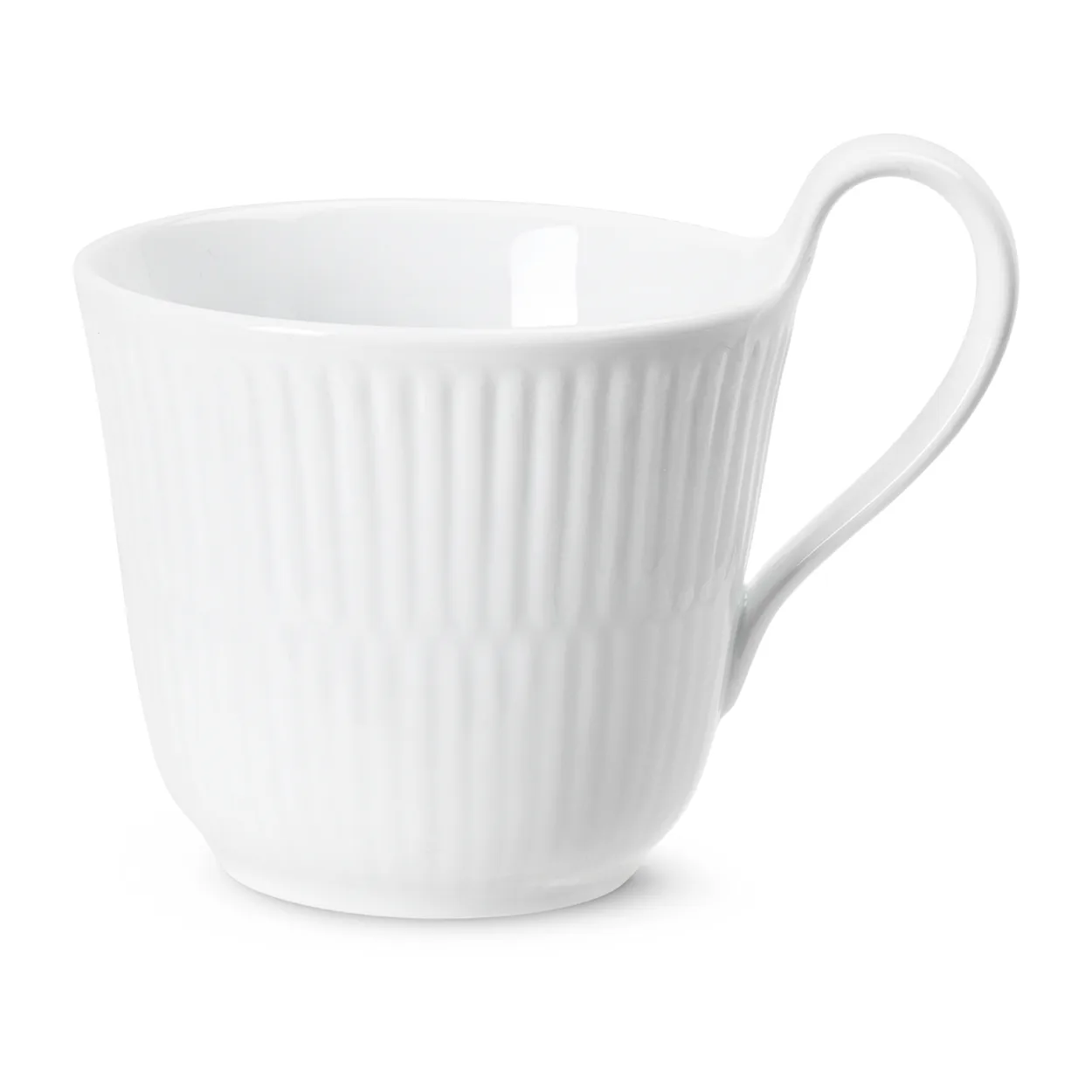 Royal Copenhagen White Fluted krus med høj hank 25 cl