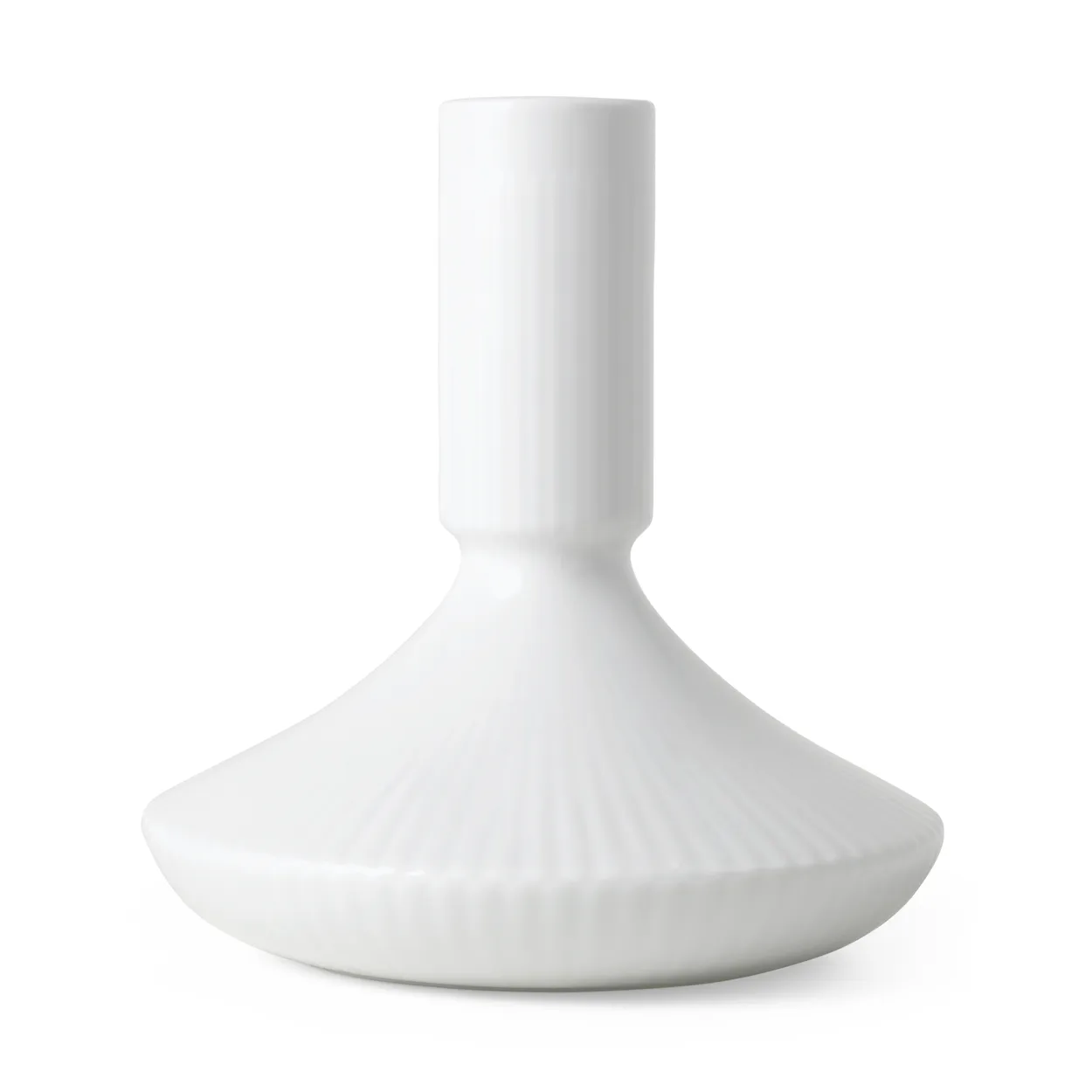 Royal Copenhagen White Fluted lysestage 12 cm Hvid