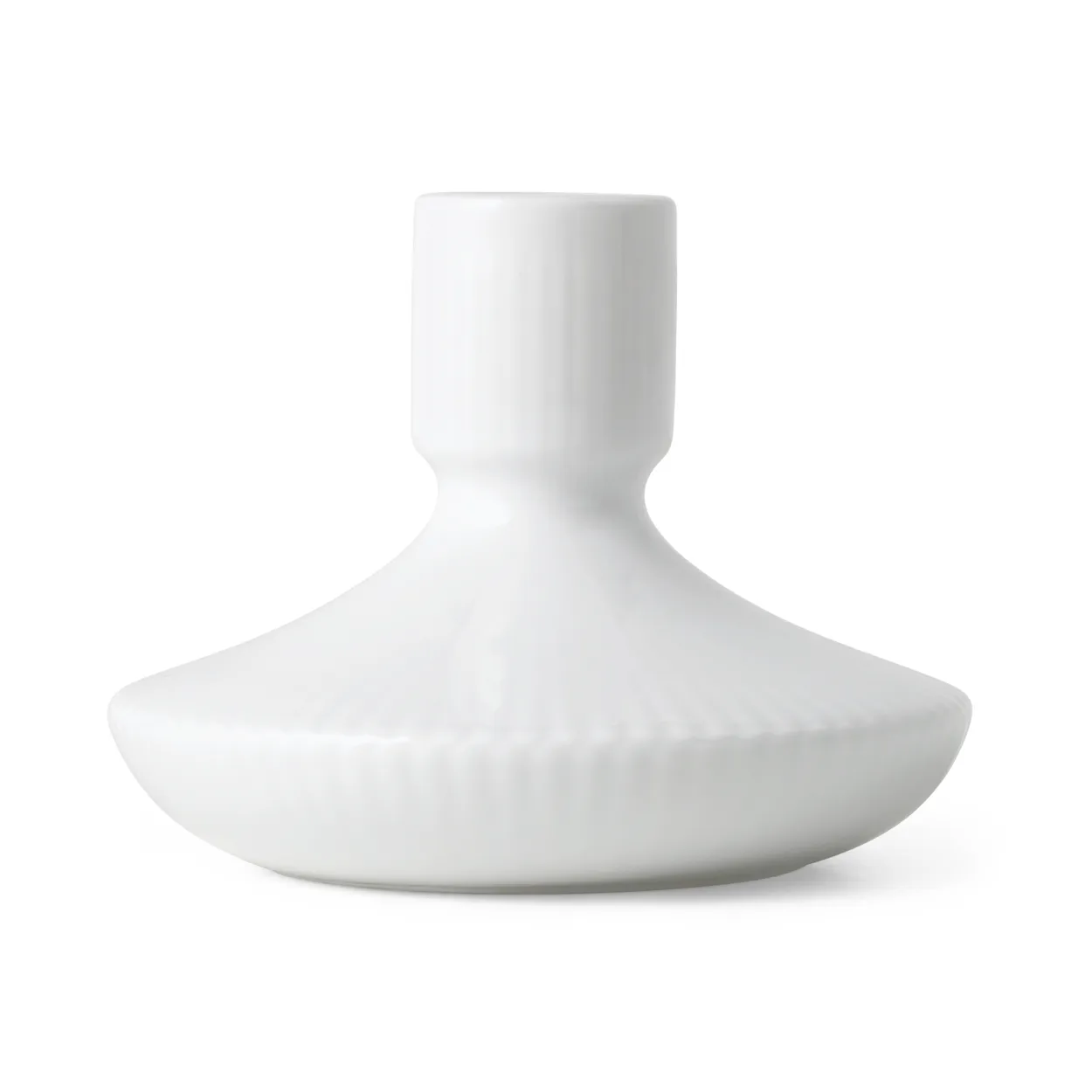 Royal Copenhagen White Fluted lysestage 8 cm Hvid