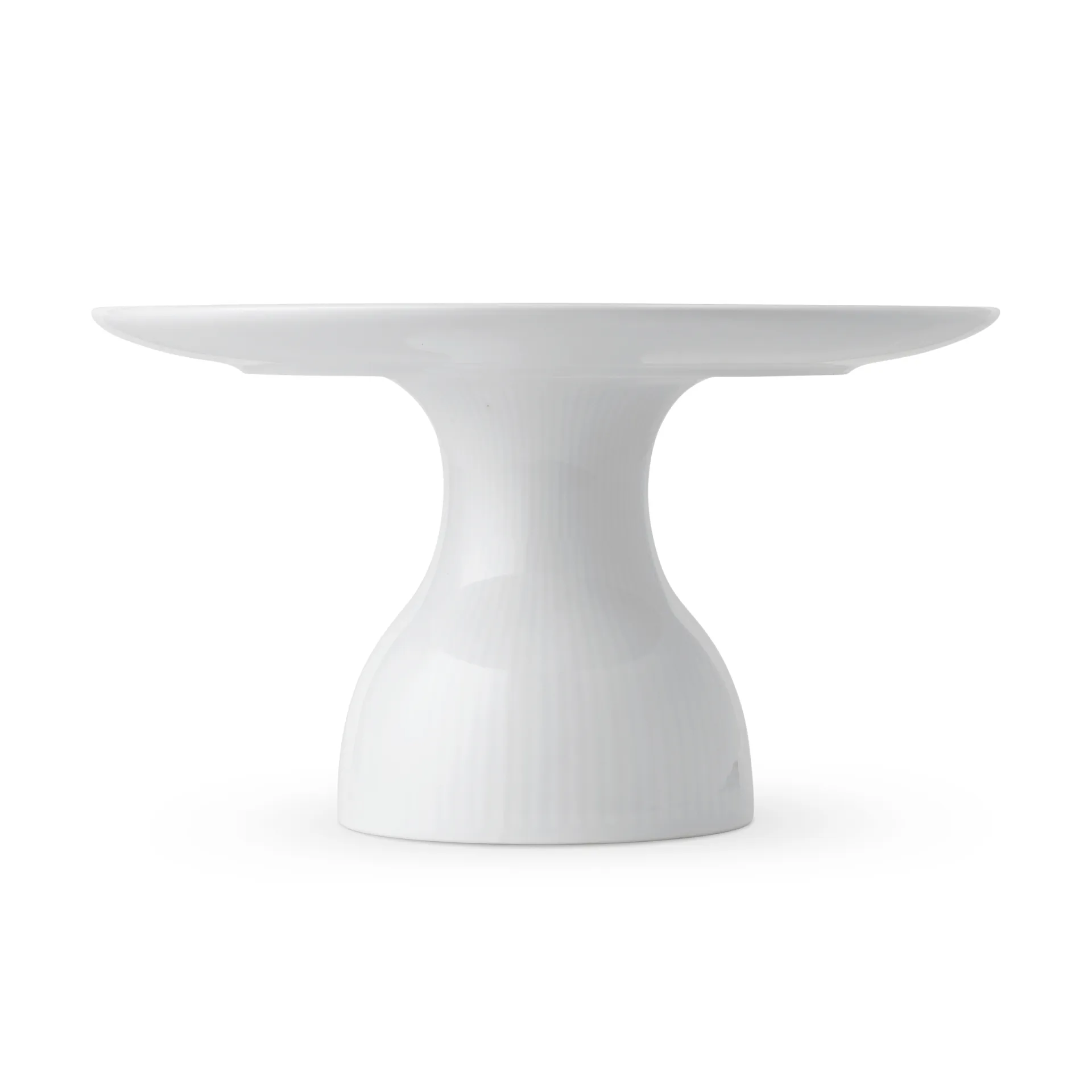 White Fluted tærtefad på fod Ø20 cm, Hvid Royal Copenhagen