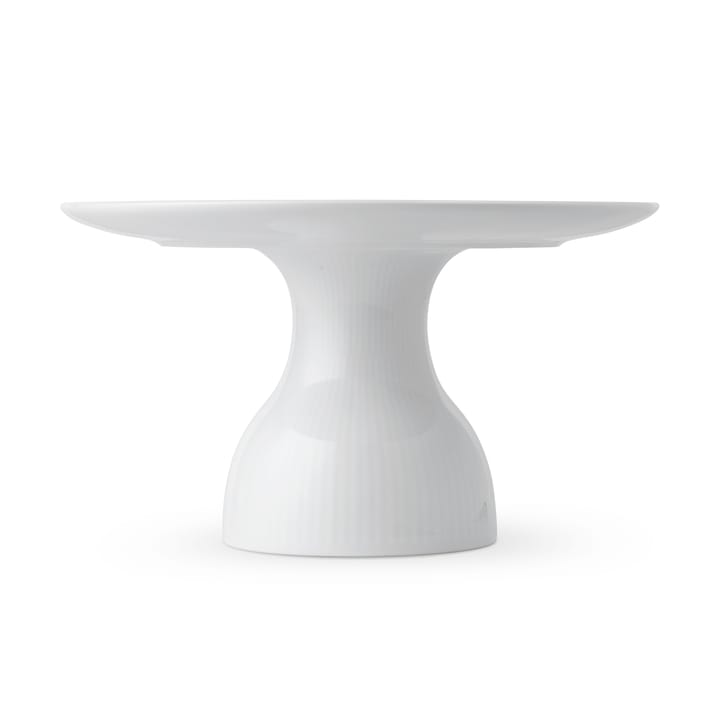 White Fluted tærtefad på fod Ø20 cm, Hvid Royal Copenhagen