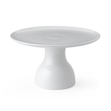 White Fluted tærtefad på fod Ø20 cm - Hvid - Royal Copenhagen