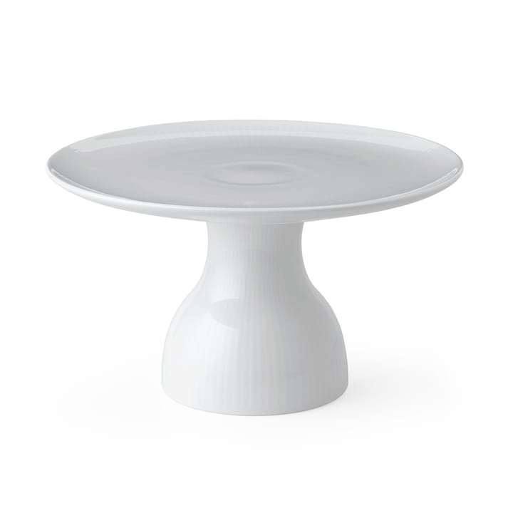 White Fluted tærtefad på fod Ø20 cm, Hvid Royal Copenhagen