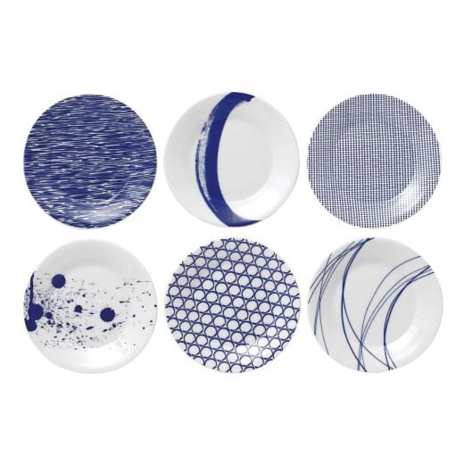 Pacific tallerken blå 6 dele - 23 cm - Royal Doulton