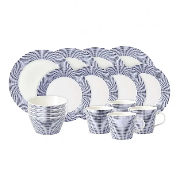 Pacific tallerkensæt 16 dele, Dot Royal Doulton