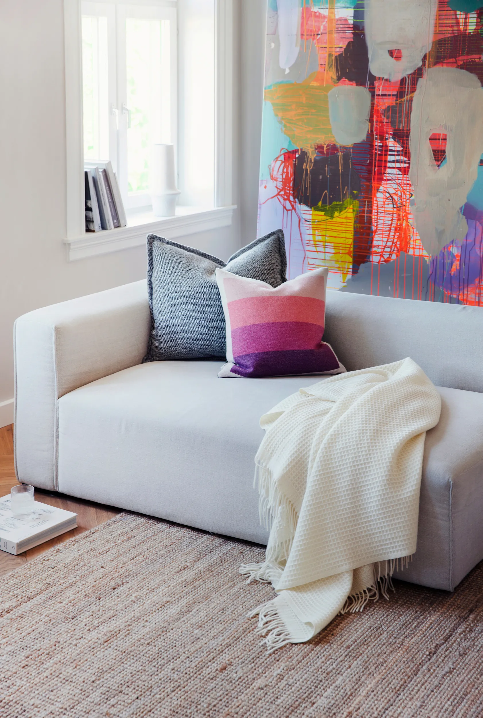 Åsmund Bold pude 50x50 cm, Pink-green Røros Tweed