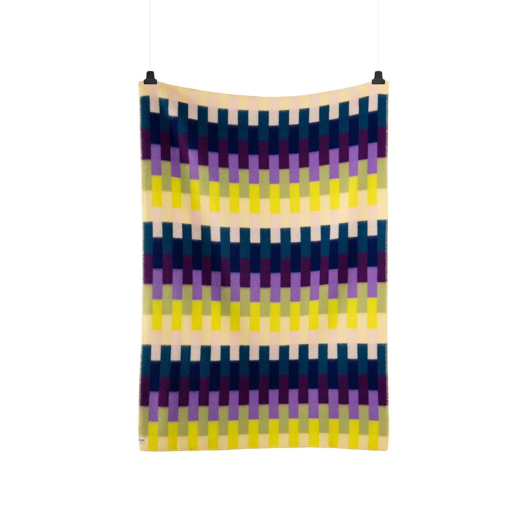 Åsmund Bold tæppe 135x200 cm, Yellow-blue Røros Tweed