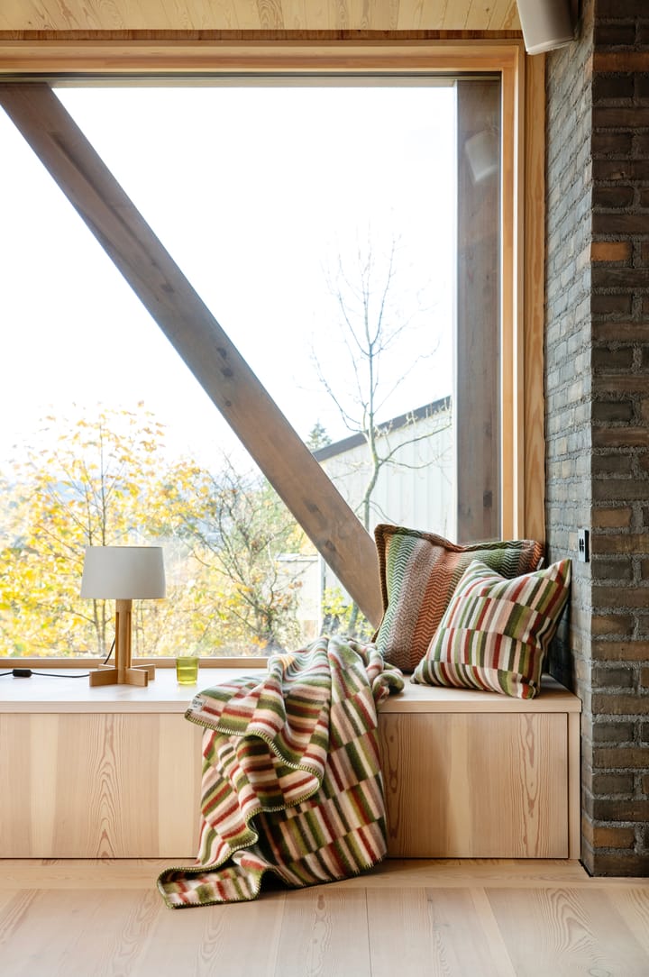 Ida tæppe 135x200 cm, Olive burgundy Røros Tweed