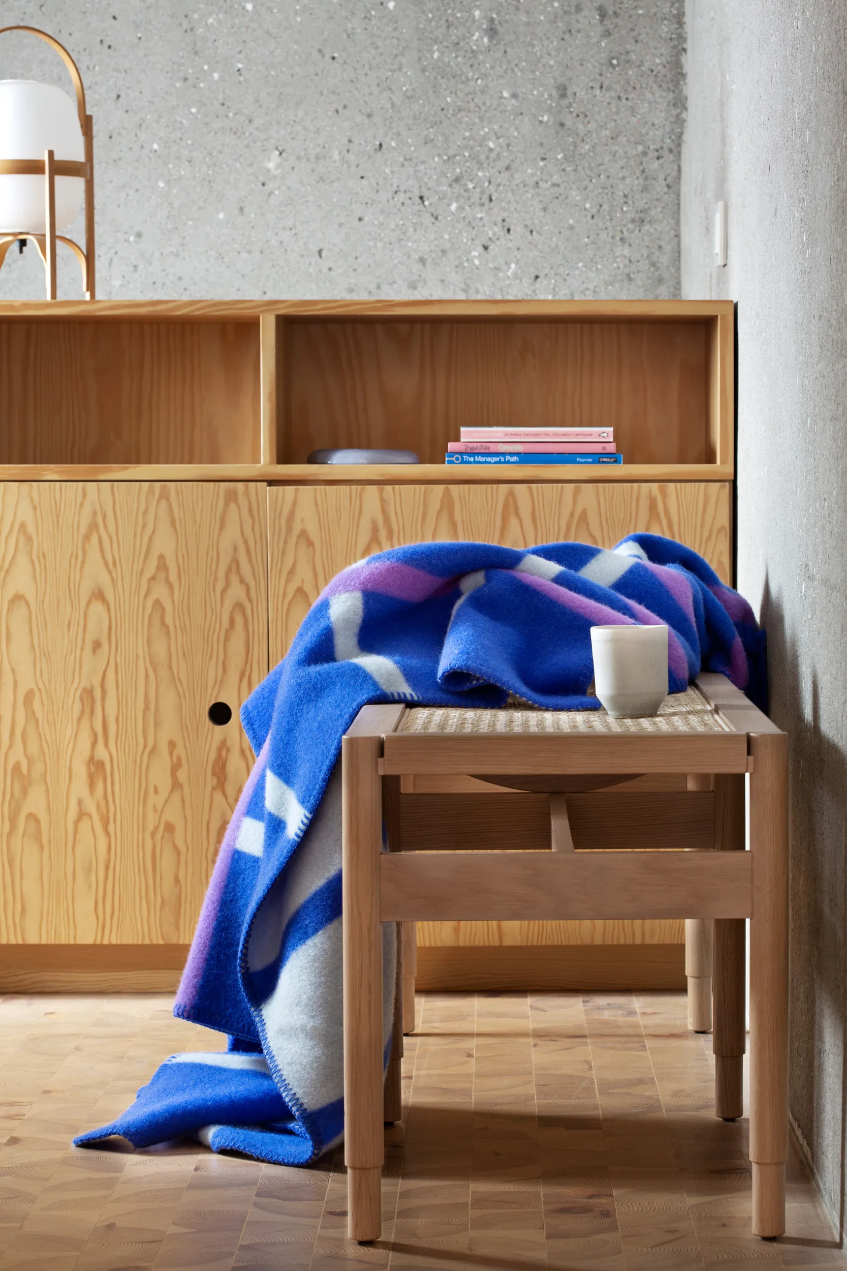 Knut tæppe 135x200 cm, Blue Røros Tweed