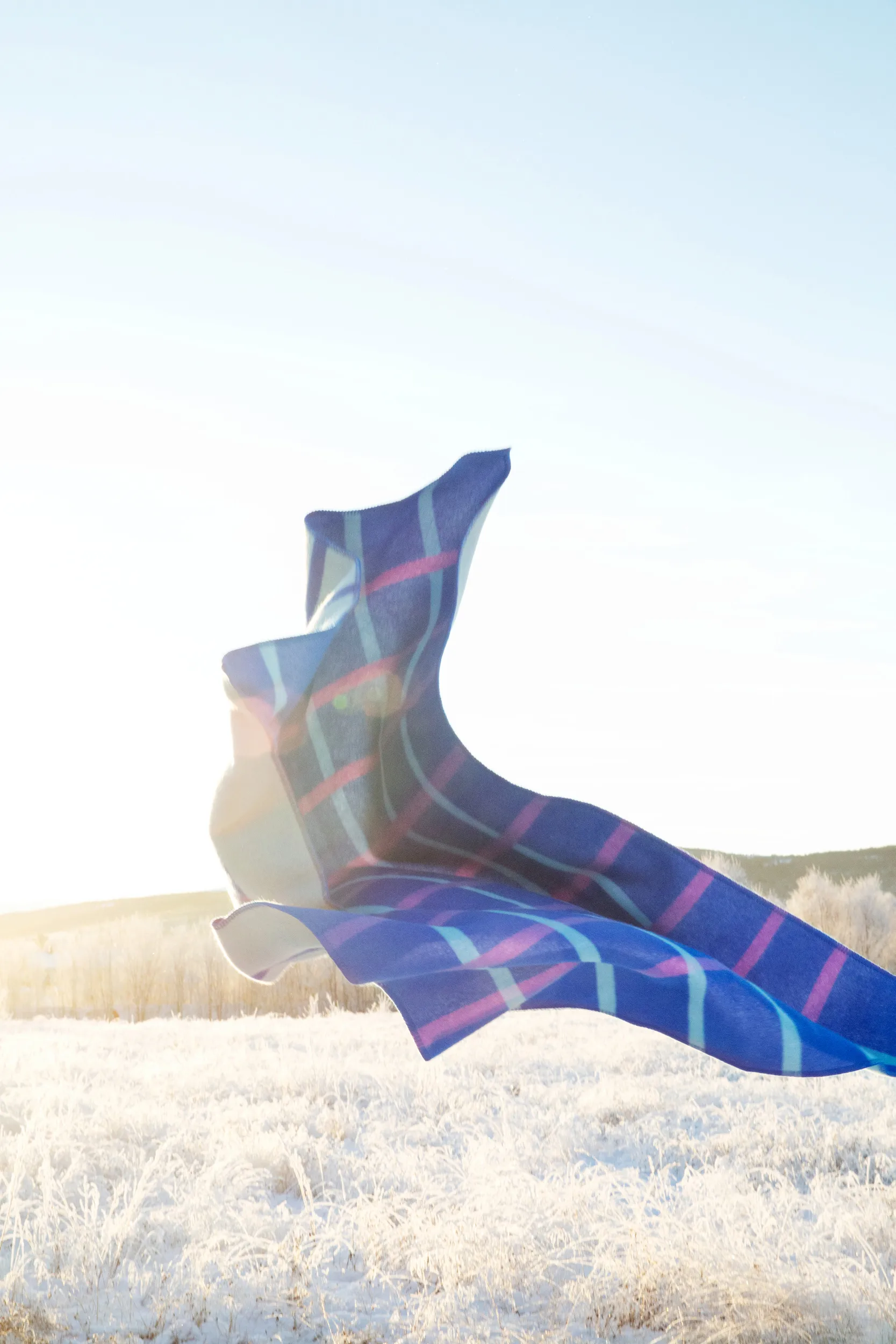 Knut tæppe 135x200 cm, Blue Røros Tweed